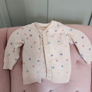 Monica + Andy 3t Spring Easter Cream Polka Dot Cardigan Sweater